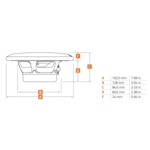 Hertz HEX6.5CW, medidas altavoces marinos