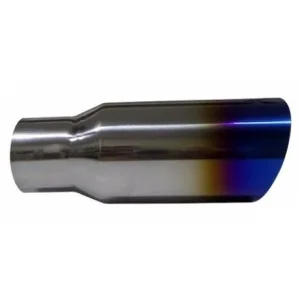 Embellecedor cola de escape acabado en acero Inox, color azul, COL 09