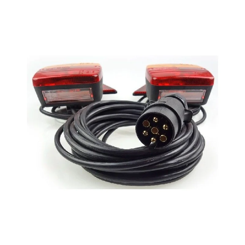 Kit pilotos traseros con triángulo para remolque, magnético, universal.