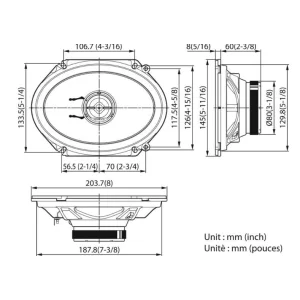 Medidas Kenwood KFC PS6896C Altavoces 6"x8", 2 vías