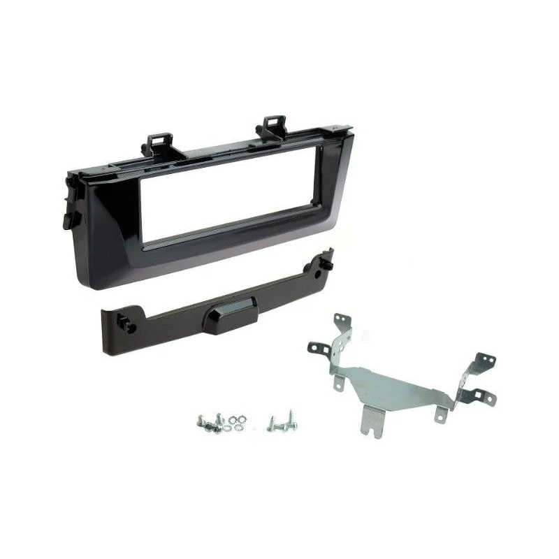 Marco frontal Kia Picanto 2017 2021, negro brillante, tamaño 1DIN