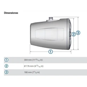 Medidas altavoces marinos Wake Tower 6,5" con LED, Fusion