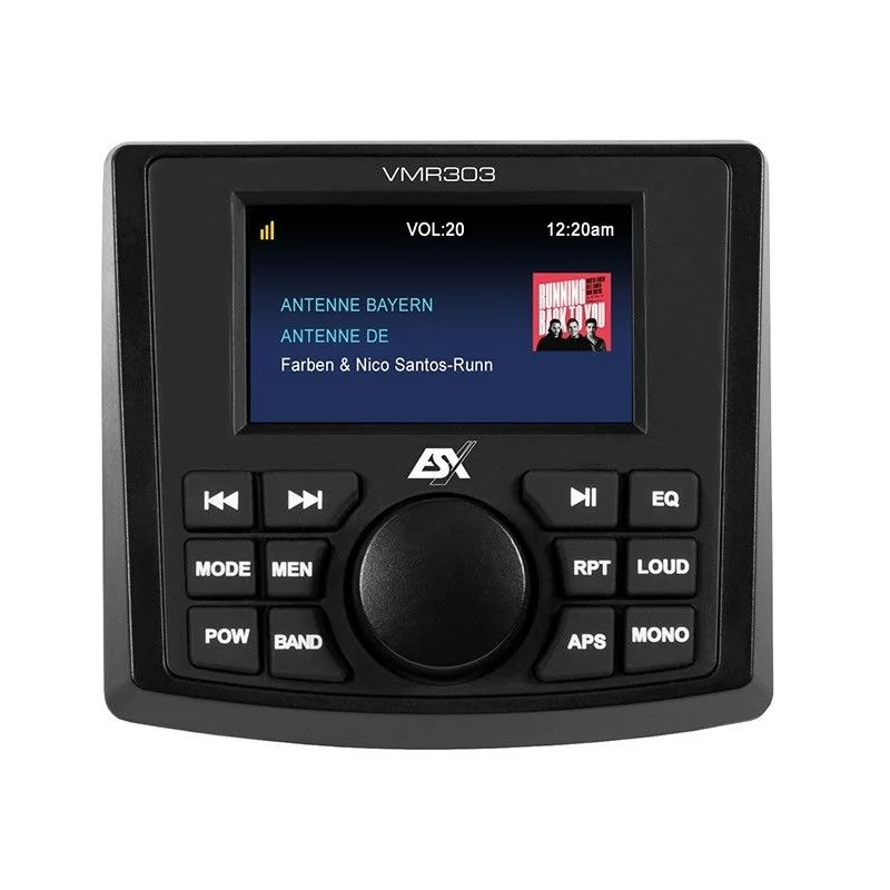 ESX Audio VMR303 Radio marino con pantalla, Bluetooth, USB y AUX