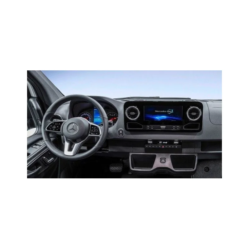 Interface para conectar cámara trasera y delantera en equipo de origen (OEM) en Mercedes Sprinter (W907/W910), año 2018.