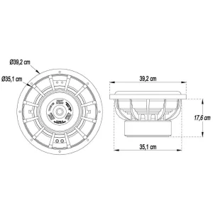 Medidas Subwoofer MTX Audio TX615