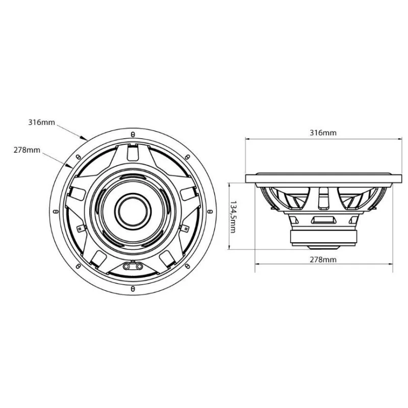 Medidas Subwoofer MTX Audio RT12 04