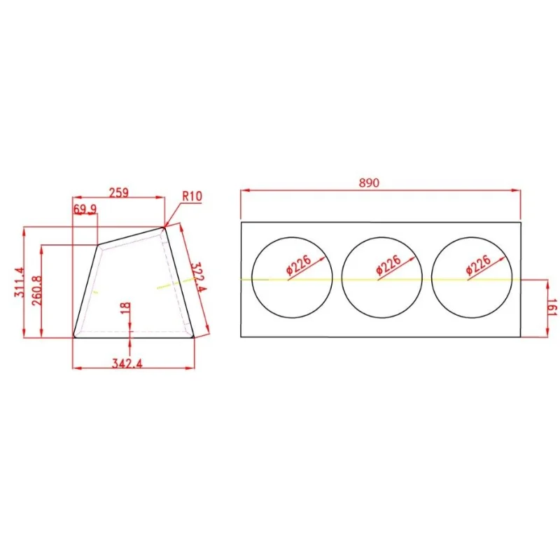 Medidas MTX Audio RT10X3DS