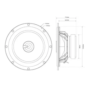 Medidas altavoces MTX Audio TX265C