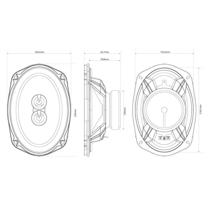 Medidas altavoces MTX Audio TX269C