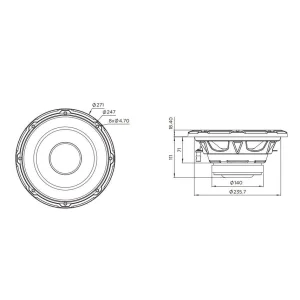 Medidas subwoofer 10" (25cm), Focal SUB10
