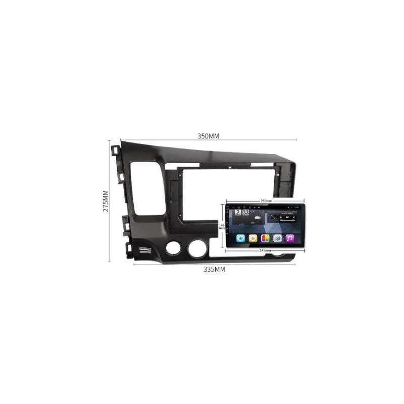 Medidas marco radio Honda Civic 2007 2010