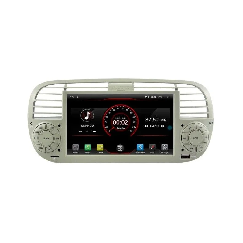 Navegador Fiat 500, 500C, año 2010 2015, Carplay & Android Auto