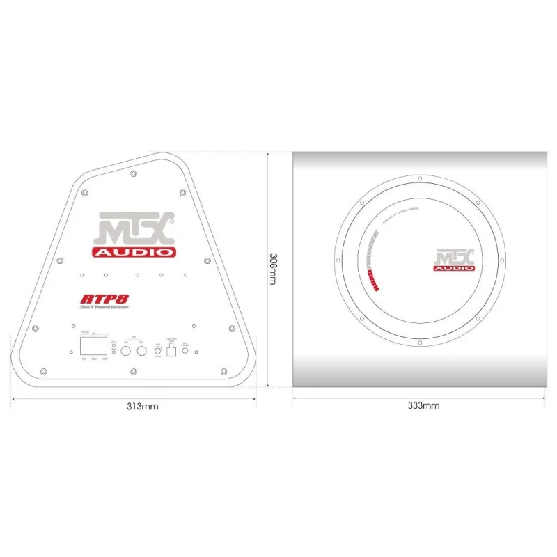 Subwoofer 20cm (8") con caja MTX Audio RPT8