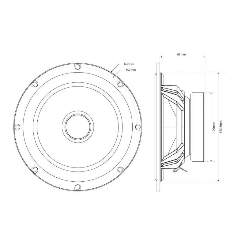 MTX Audio TX465S, medidas