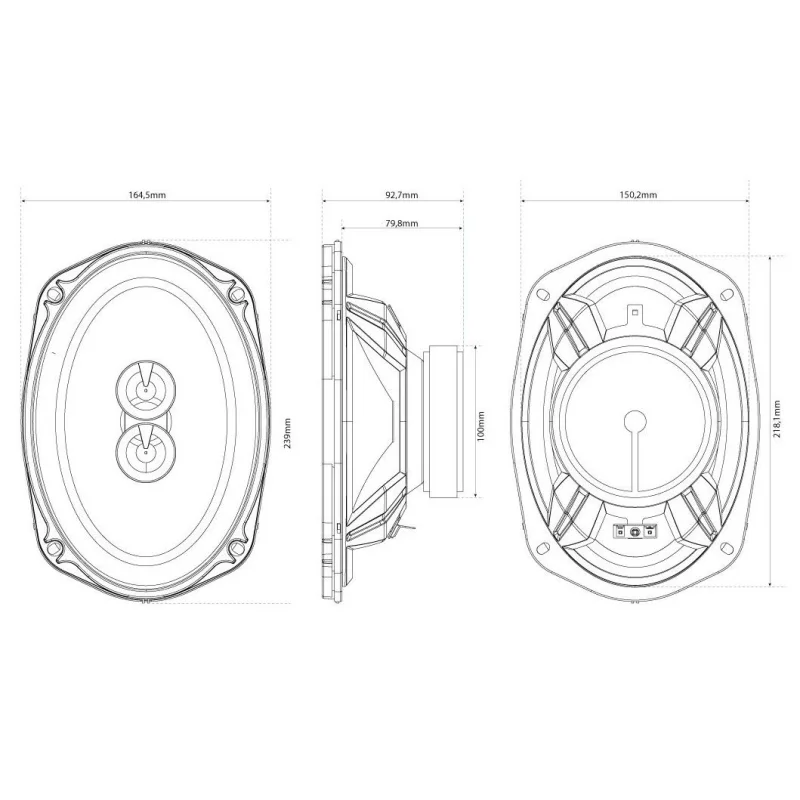 Altavoces 6"x9" (150x230mm), coaxiales MTX TR69C