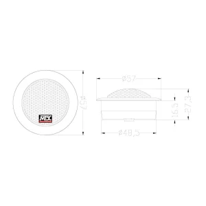 MTX Audio TX628T, tweeters 28mm, medidas