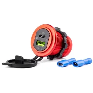 Cargador impermeable MOD 09 USB+USB C 12/24V
