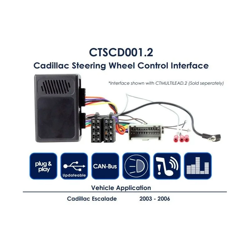 Interface mandos volante CTSCD001.2 Cadillac Escalade, funciones