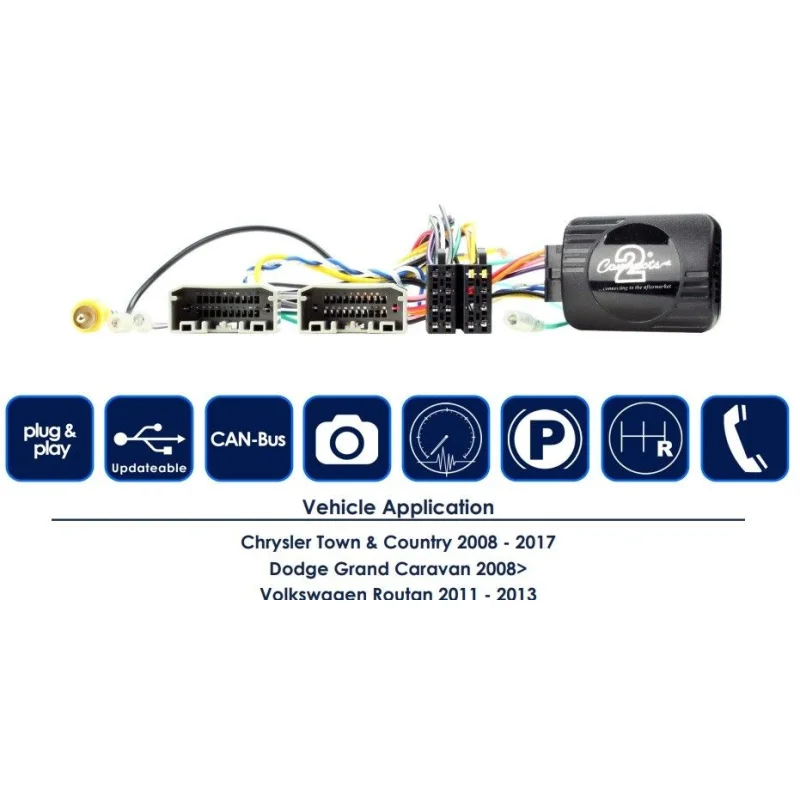 Connects2 CTSCH00C Interface mandos volante Chrysler Voyager, con amplificador de origen.