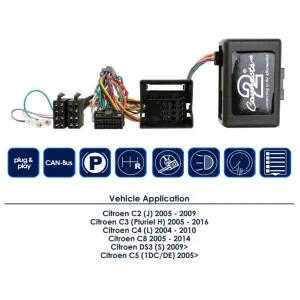 CTSCT008 Interface mandos volante Citroen o Peugeot, funciones