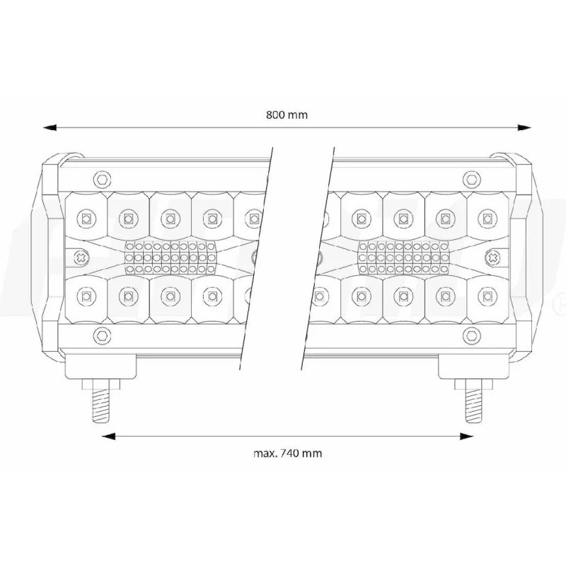 Barra led de trabajo, 660W, 220LED, modelo AWL31