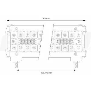 Barra led de trabajo, 660W, 220LED, modelo AWL31