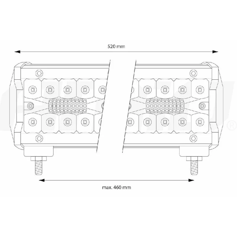 Faro led de trabajo 420W, 140LED, modelo AWL28, 520x74mm
