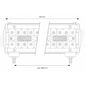 Faro led de trabajo 420W, 140LED, modelo AWL28, 520x74mm