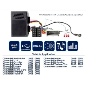 CTSCV007.2 Interface mandos volante Chevrolet, funciones