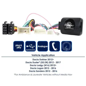 Interface mandos volante CTSDC002.2 Dacia Sandero, Duster, Logan, Dokker.