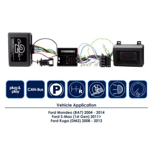 Interface mandos volante CTSFO011 para Ford Mondeo, Kuga, S Max. sensores parking