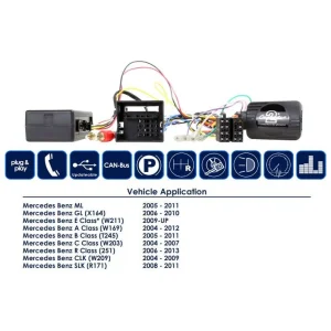 CTSMC008.2 Interface mandos volante Mercedes Benz ML y GL, funciones