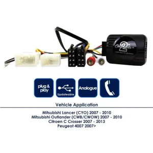 CTSMT001.2 Interface mandos volante Mitsubishi Lancer, Citroen C Crosser, Peugeot 4007, funciones