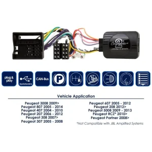 CTSPG007.2 interface mandos volante Peugeot, funciones