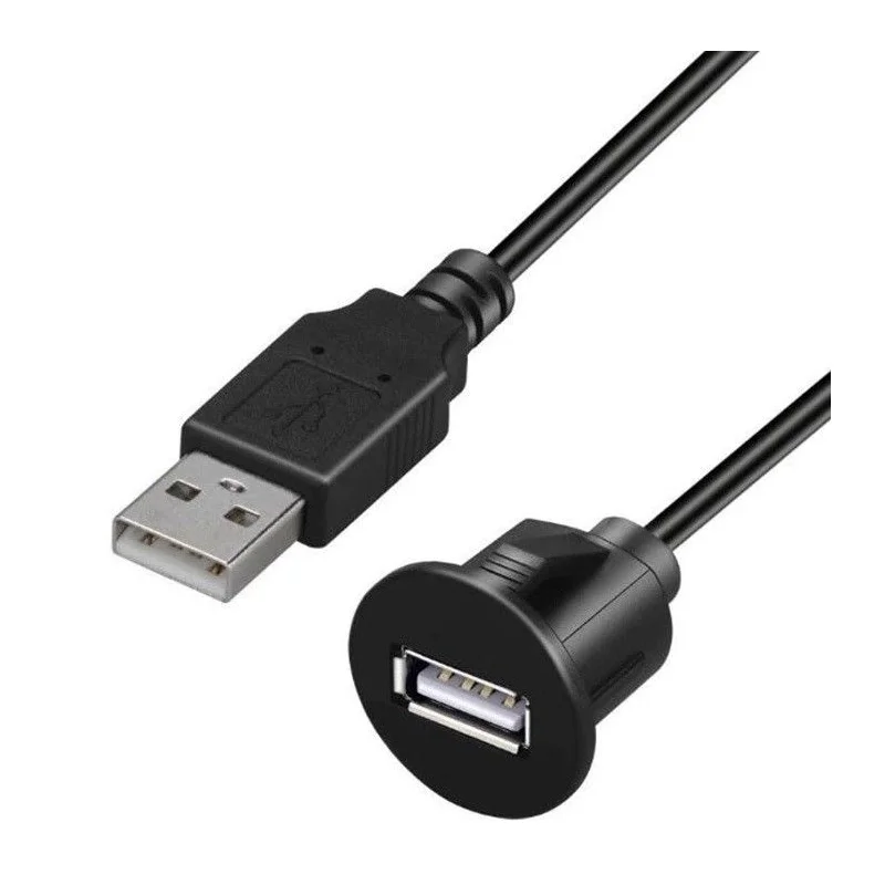 Cable prolongador USB con base redonda simple, 100cm