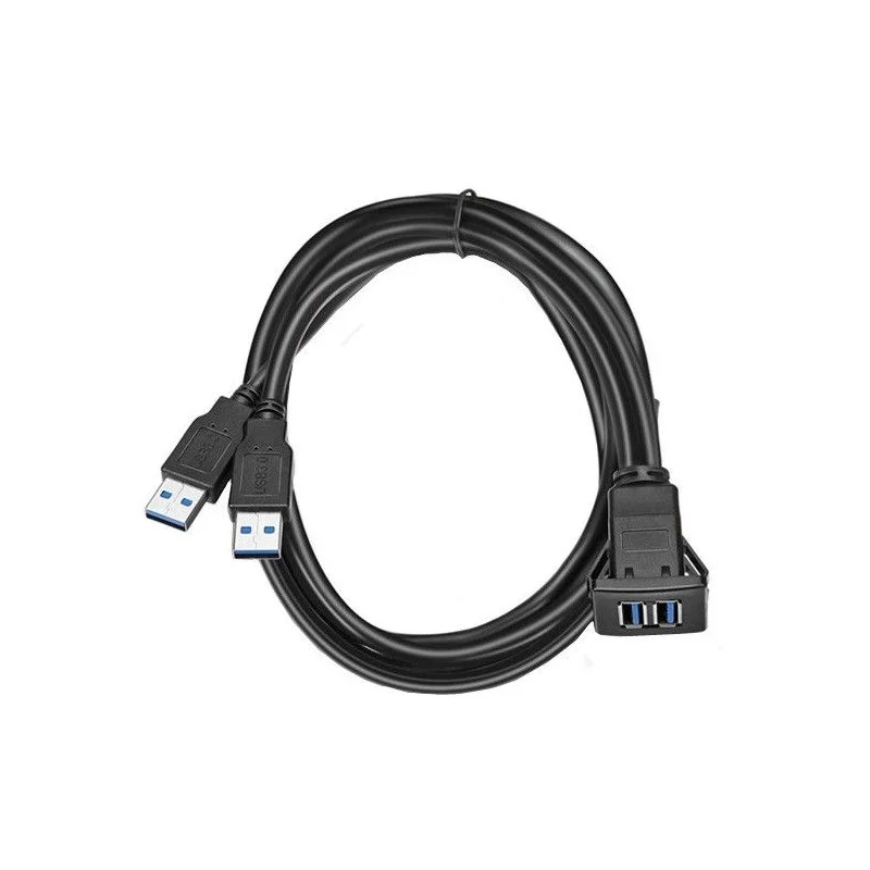 Cable prolongador USB 3.0, base rectangular doble, conexión macho a hembra