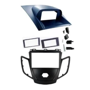 Marco radio Ford Fiesta 2008 2017. Color negro, display azul.