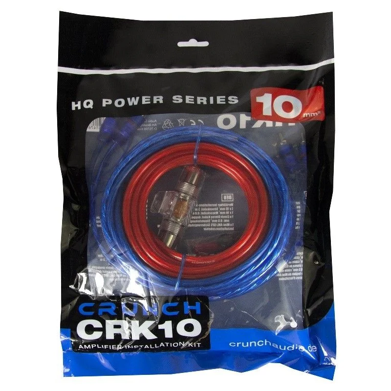 Crunch CRK10, Kit cableado 10mm para instalar amplificador Powermusic