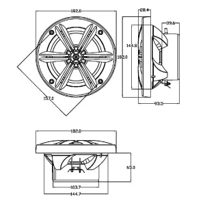 Stinger SEA65, Altavoces marinos 6,5" (165mm), 75W, medidas