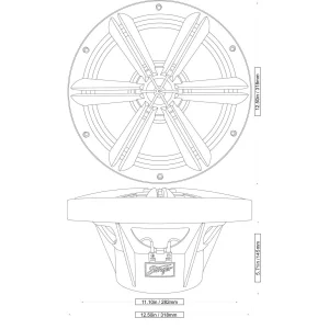 Stinger SEA12S4 Subwoofer marino 12" (30cm), medidas