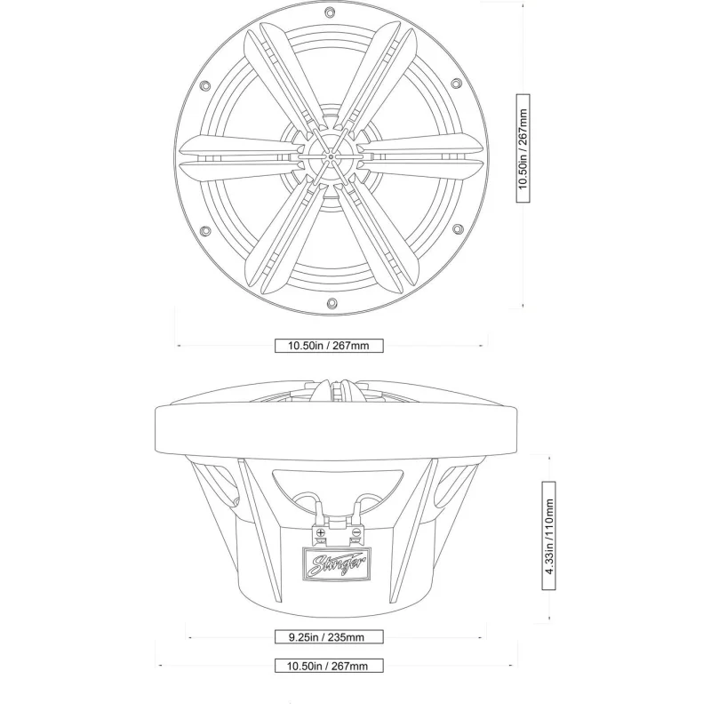 Subwoofer 10" (25cm) Stinger SEA10S4
