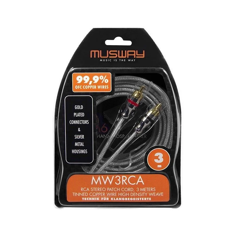 Cable RCA 3 metros 2 canales, Musway MW3RCA
