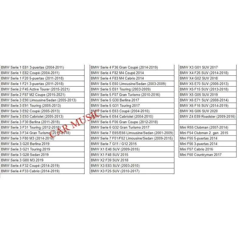 ESX Audio VXB8W, compatibilidades
