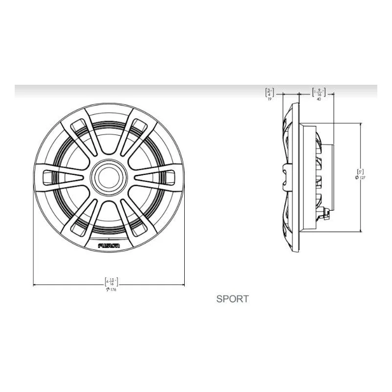 Fusion EL FL651SPG, medidas