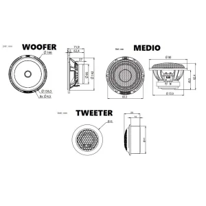 Blam Audio 165R3, medidas altavoces 16,5cm