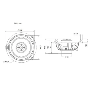 Blam Audio 100MNC, medidas