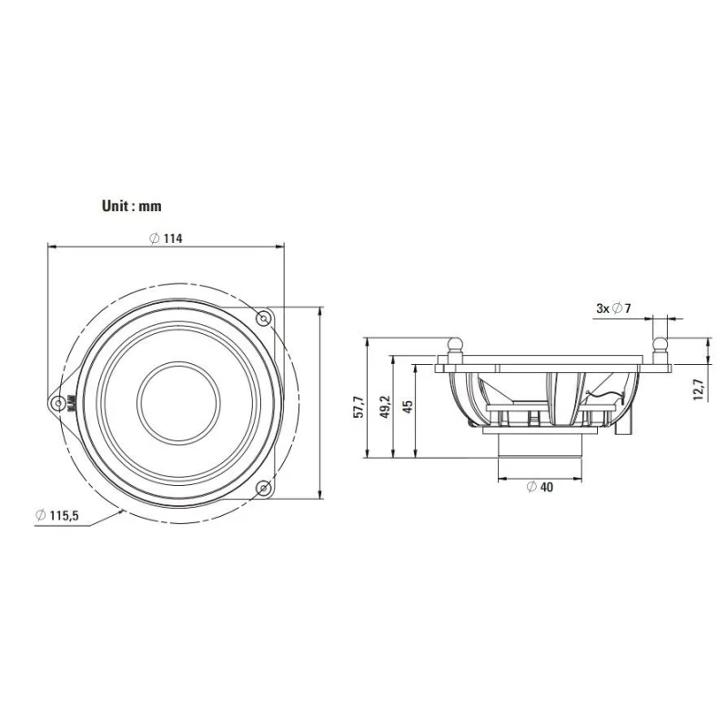 Blam Audio 100MNS, medidas