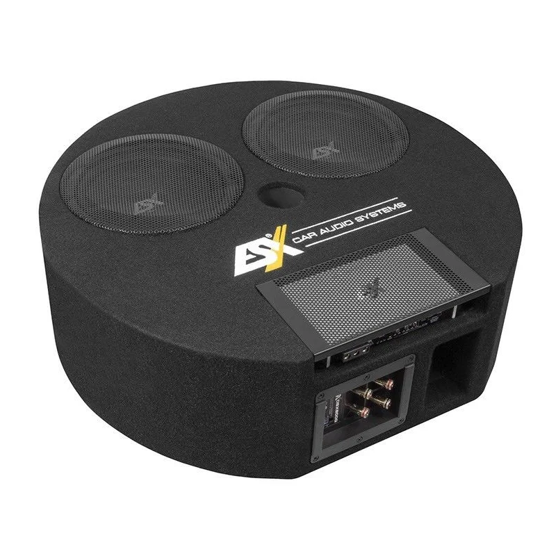 Subwoofer 2x20cm Bass Reflex ESX Audio DBX800Q en recinto redondo