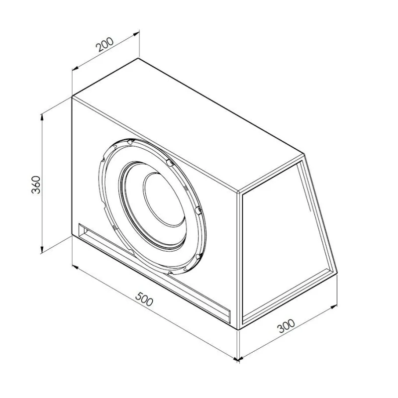 Blam Audio CR30, medidas caja Bass Reflex