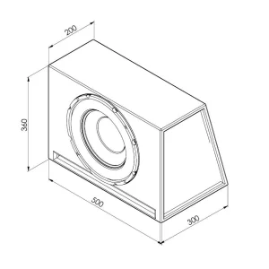 Blam Audio CR30, medidas caja Bass Reflex